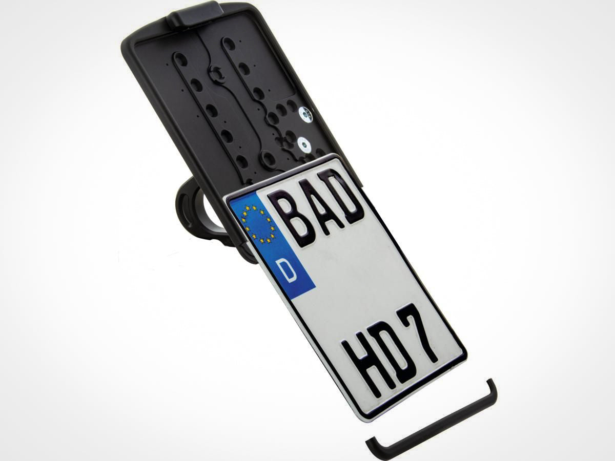 ZIEGER Side License Plate Frame For Harley-Davidson Sportster – Black Powder-Coated Steel (IBEX 10000820)