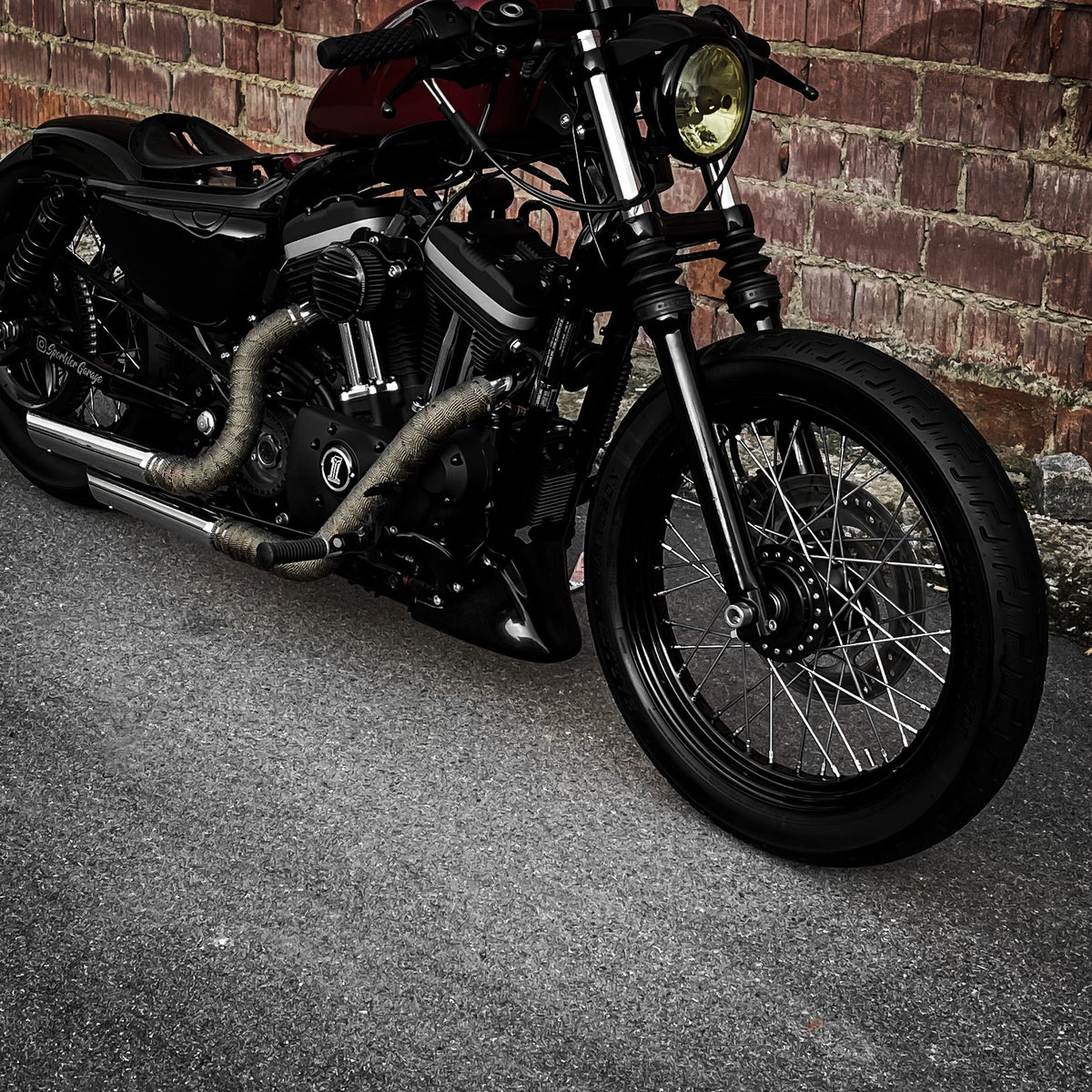 Gloss Black Chin Front Spoiler / Mudguard Fairing – Fits Harley Sportster 1200 / 883